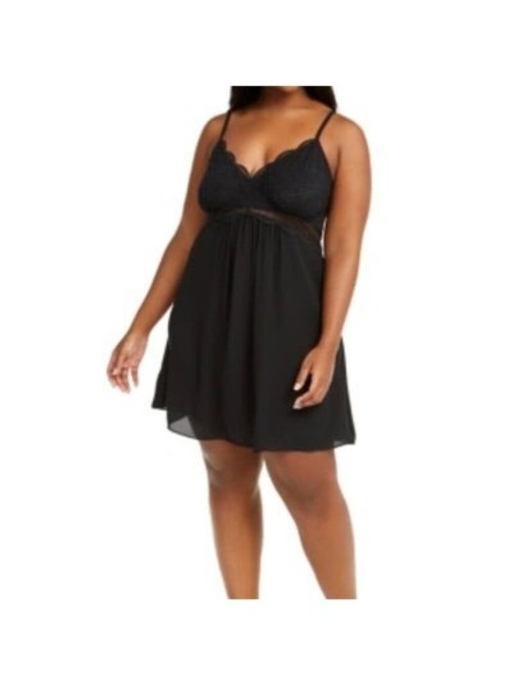 NWT INC International Concepts Lace & Chiffon Lingerie, L
